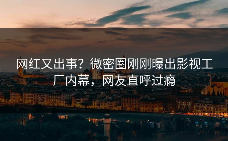 网红又出事？微密圈刚刚曝出影视工厂内幕，网友直呼过瘾