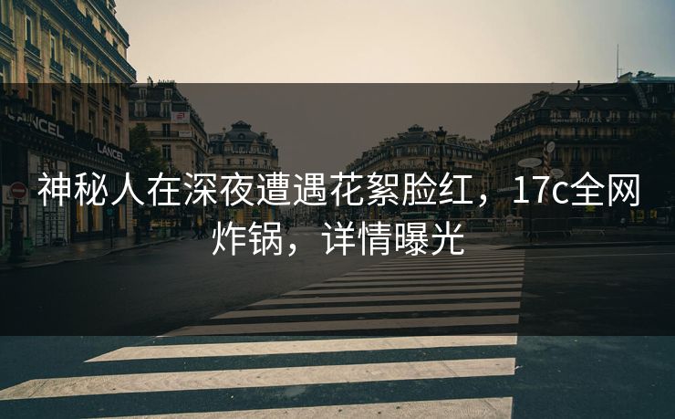 神秘人在深夜遭遇花絮脸红，17c全网炸锅，详情曝光